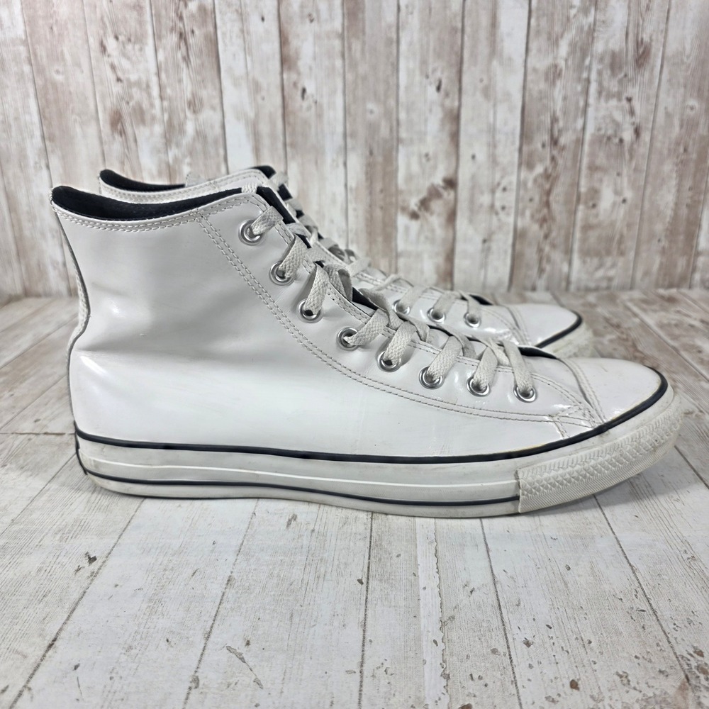 Converse Chuck Taylor All Star White Patent Leather High Top Mens 13 111132
